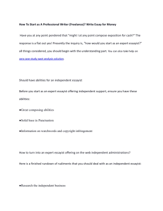 How To Start as A Professional Writer (Freelance)_ Write Essay for Money