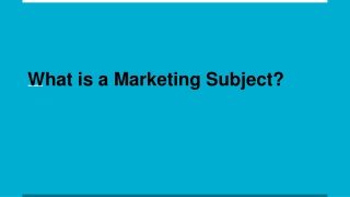 What is a Marketing Subject?