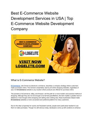 Best E-Commerce Website Development Services in USA _ Top E-Commerce Website Development Company