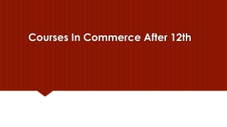 Courses In Commerce After 12th