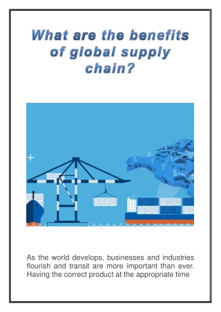 What are the benefits of global supply chain