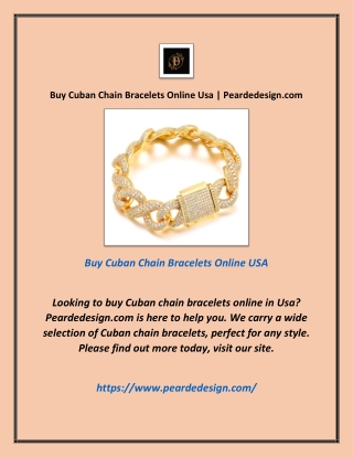 Buy Cuban Chain Bracelets Online Usa | Peardedesign.com