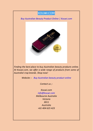 Buy Australian Beauty Product Online  Kouwi.com