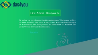 Lkw-Arbeit | Das4you.de