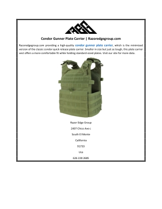 Condor Gunner Plate Carrier | Razoredgegroup.com