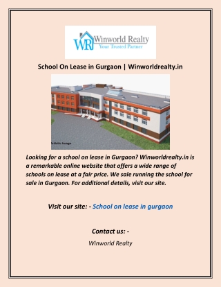 School On Lease In Gurgaon  Winworldrealty in