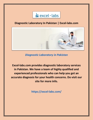 Diagnostic Laboratory In Pakistan | Excel-labs.com