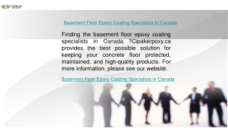 Basement Floor Epoxy Coating Specialists In Canada