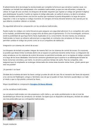 Beneficios de utilizar cerraduras de teclado