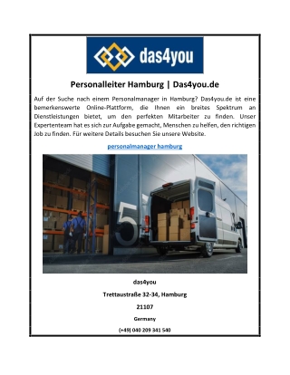 Personalleiter Hamburg | Das4you.de