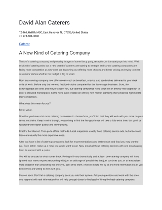 David Alan Caterers