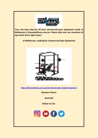 In Melbourne, Looking for Commercial Gym Equipment