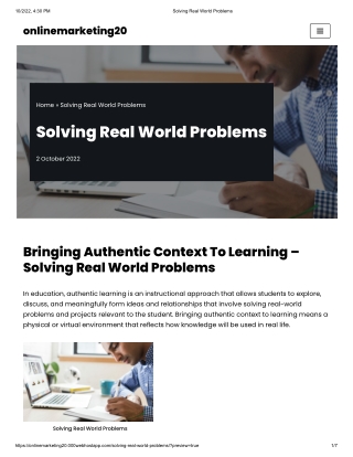 Solving Real World Problems