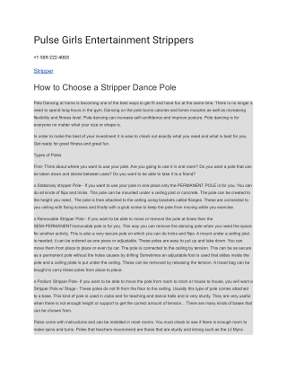 Pulse Girls Entertainment Strippers