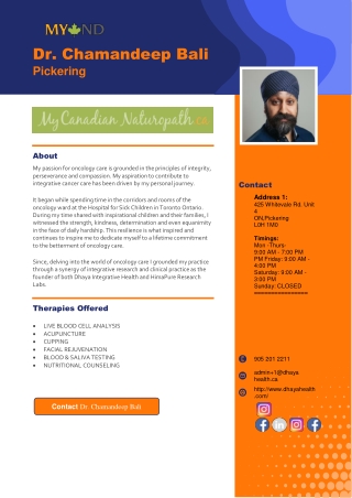 Chamandeep Bali ND Naturopathic Doctor Pickering