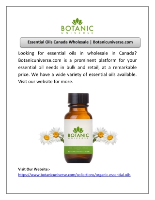 Essential Oil Canada Wholesale | Botanicuniverse.com