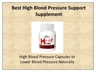 The Complete All-Natural High Blood Pressure HT Nil Capsule