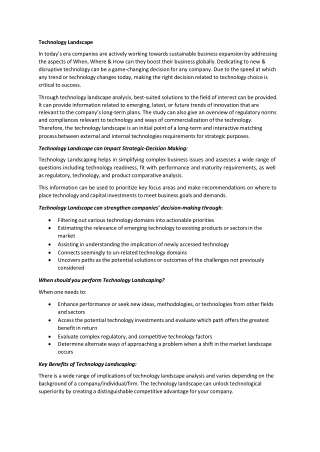 Technology Landscape Analysis