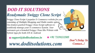 Readymade Best Swiggy Clone Script - DOD IT Solutions