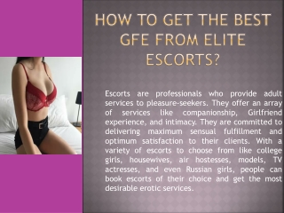 How to Get the Best GFE from Elite