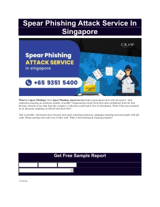 Spear Phishing Attack Service In Singapore