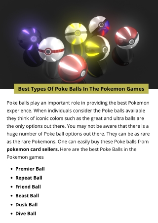 Best Types Of Poke Balls In The Pokemon Games