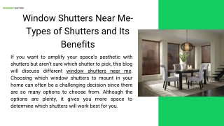 Window Shutters Near Me- Types of Shutters and Its Benefits