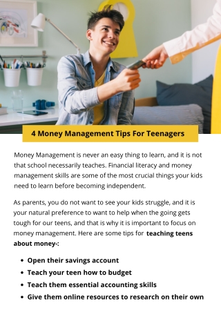 4 Money Management Tips For Teenagers