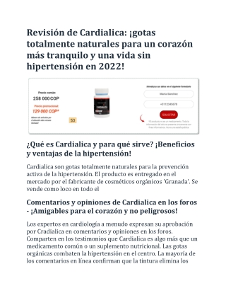 Revisión de Cardialica