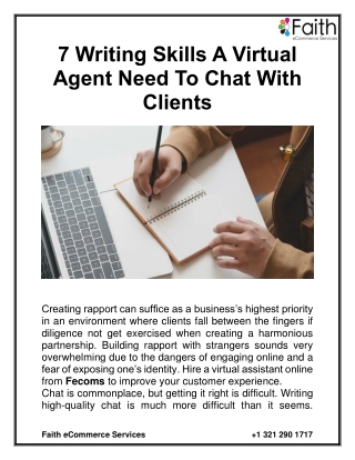 7 Writing Skills A Virtual Agent Need To Chat With Clients