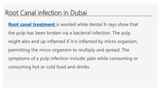 Root Canal infection in Dubai