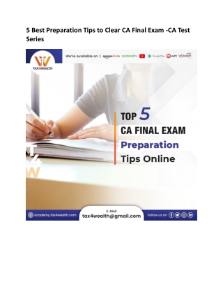 5 Best Preparation Tips to Clear CA Final Exam