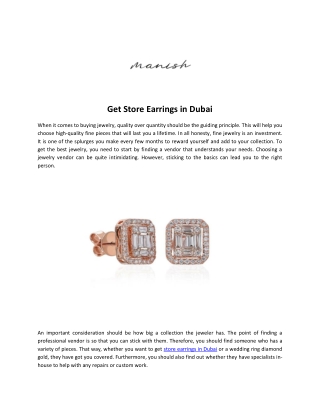 Get Store Earrings in Dubai