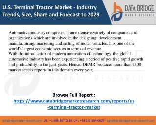 U.S. Terminal Tractor Market Size grow at USD 162.28 million by 2027
