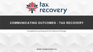 Communicating outcomes - Tax Recovery