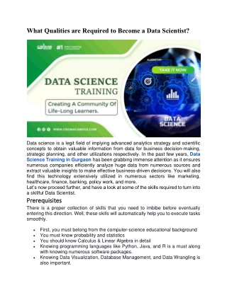 What Qualities are Required to Become a Data Scientist