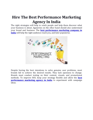 Hire The Best Performance Marketing Agency In India