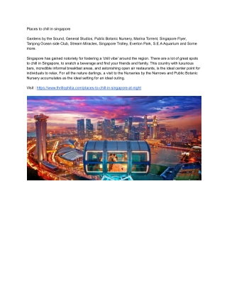 Places to chill in singapore