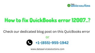 How to fix QuickBooks error 12007