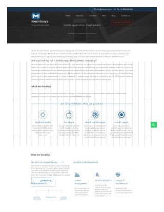 Mobile Application Development Company In Delhi - Meentosys