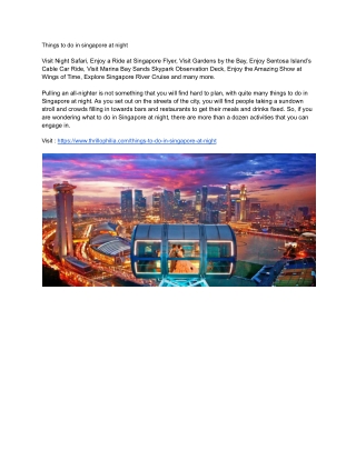 Things to do in singapore at night