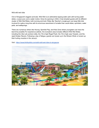 Wild wild wet rides