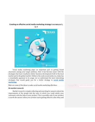 Creating an effective social media marketing strategy is as easy as 1, 2, 3