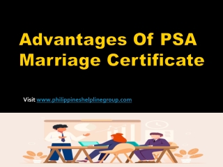 Advantages Of PSA Marriage Certificate new