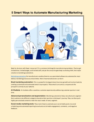 5 Smart Ways to Automate Manufacturing Marketing