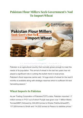 Pakistan Flour Millers Seek Government’s Nod To Import Wheat (1)