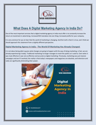 What Does A Digital Marketing Agency In India Do