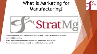 What is Marketing for Manufacturing