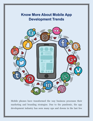 Know More About Mobile App Development Trends