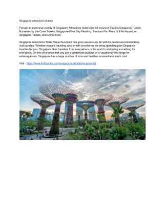 Singapore attractions tickets